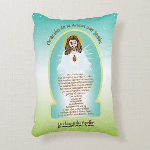 Spanish Kids FOL Mama Mary Icon + Unity Prayer  Decorative Cushion