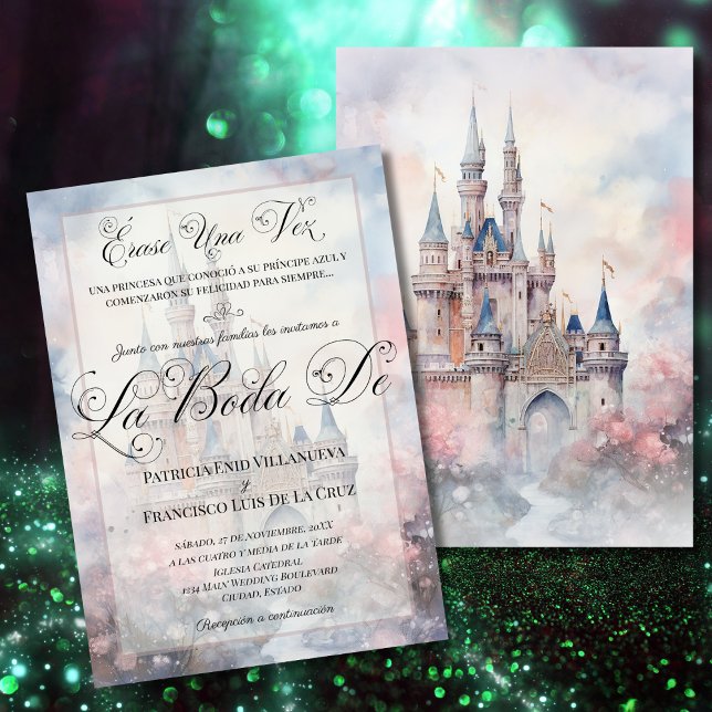 Spanish La Boda De Fairy Tale Castle Wedding Invitation (Creator Uploaded)
