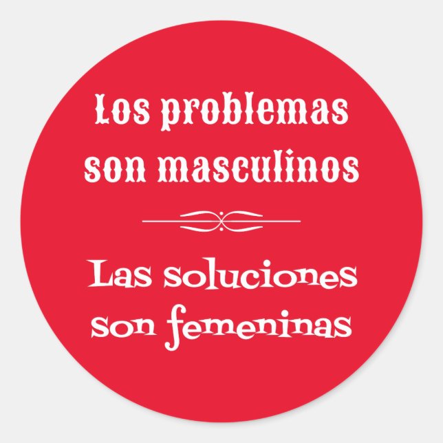 Spanish language learning grammar quote red classic round sticker (Front)