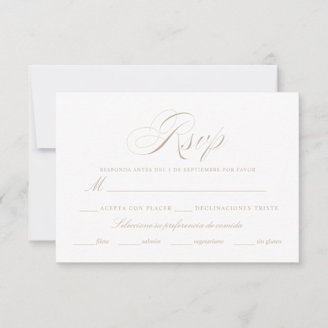 Spanish Language Nuestra Boda RSVP Card (Front)