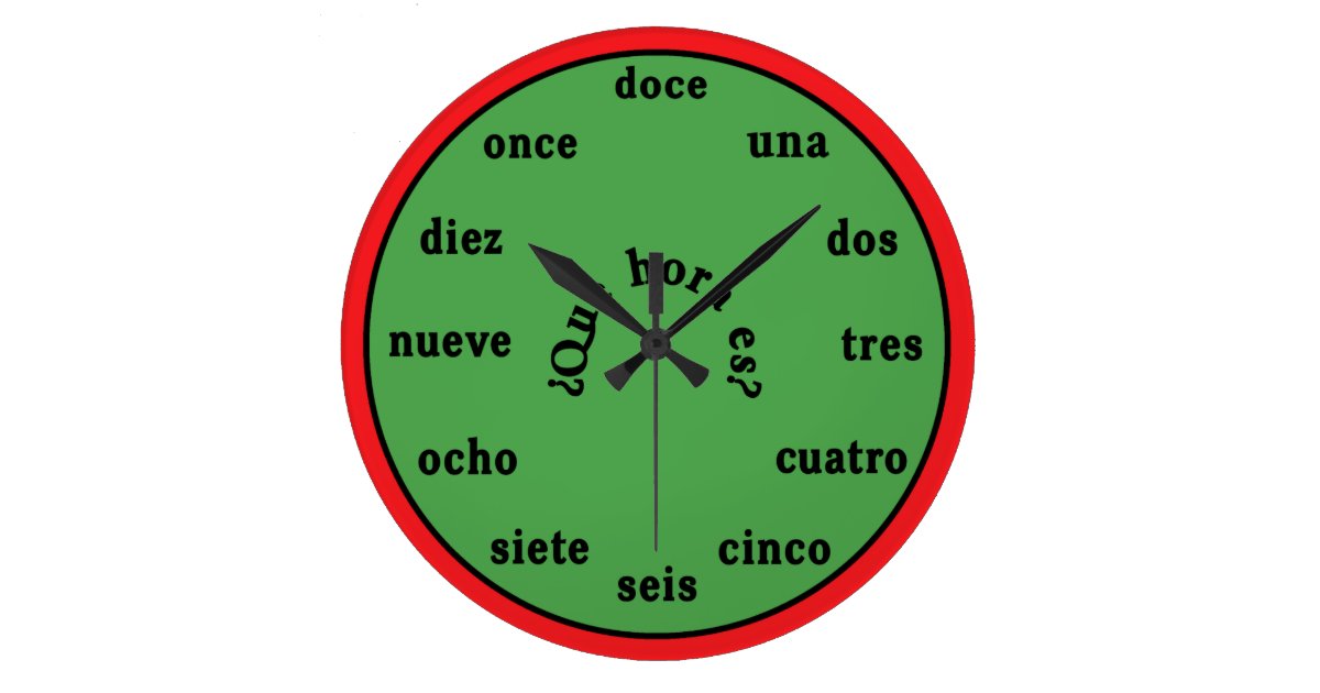 Spanish Language Wall Clock Zazzle.co.nz