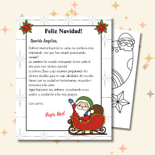 Spanish Letter From Santa White Carta a Papá Noel