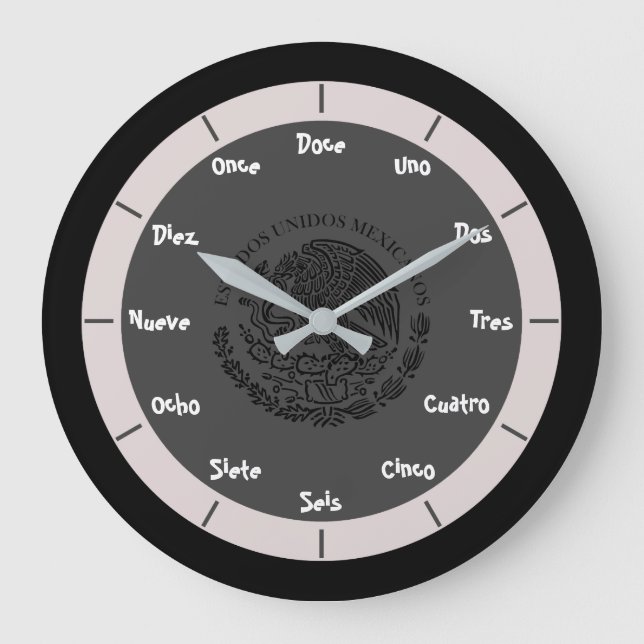 Spanish Letter Numbers Large Clock (Front)
