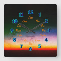Spanish Letters Square Wall Clock