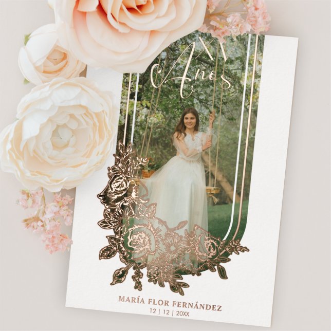 Spanish Luxury Trendy Floral Mis XV Años Photo (Creator Uploaded)