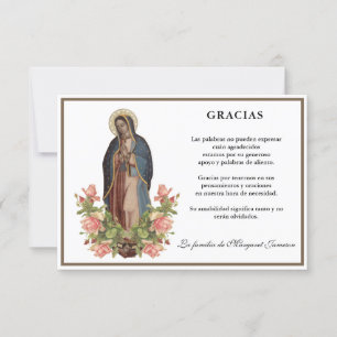 Spanish Mary Guadalupe Thank You Condolence