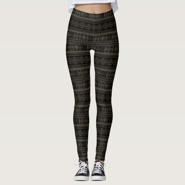 Spanish Mediaeval Pattern  Leggings (Front)