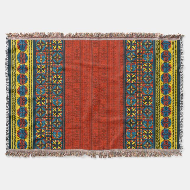 Spanish Mediaeval Pattern Throw Blanket (Front)