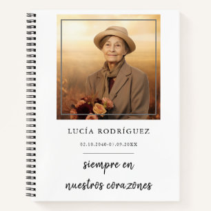 Spanish Memorial Keepsake Notebook With Photo 