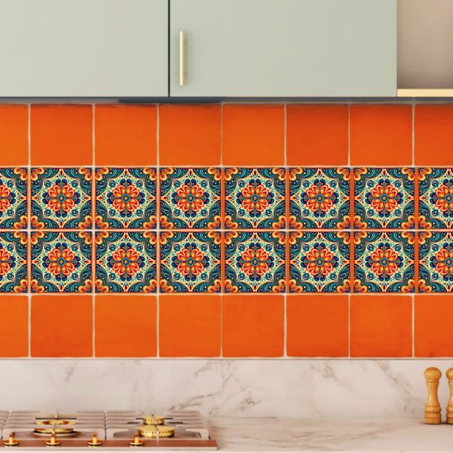 Spanish Mexican Modern Fusion Floral Tile (Creator Uploaded)