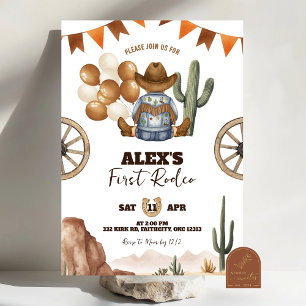 Spanish Mexican Wild West Cowboy First Rodeo Invitation