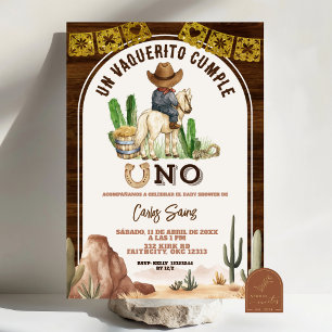 Spanish Mexican Wild West Cowboy turning one Invitation
