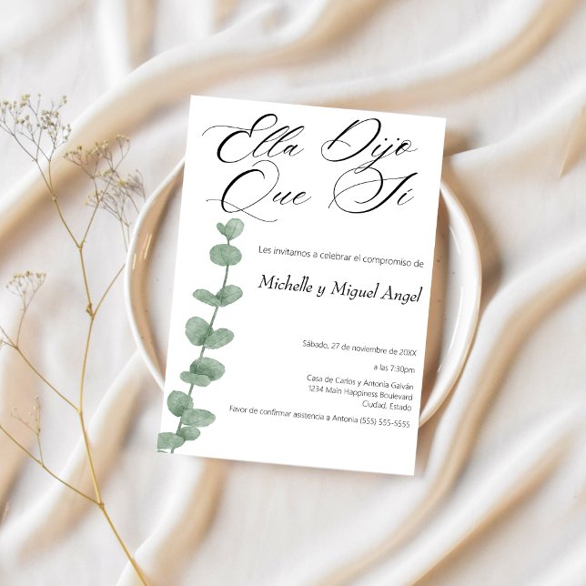 Spanish Minimalist Modern Wedding Engagement Party Invitation (Creator Uploaded)
