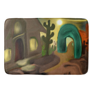 Spanish Mission Southwestern Abstract Art Bath Mat