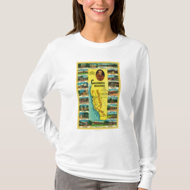 Spanish Missions of California showing T-Shirt (Front)