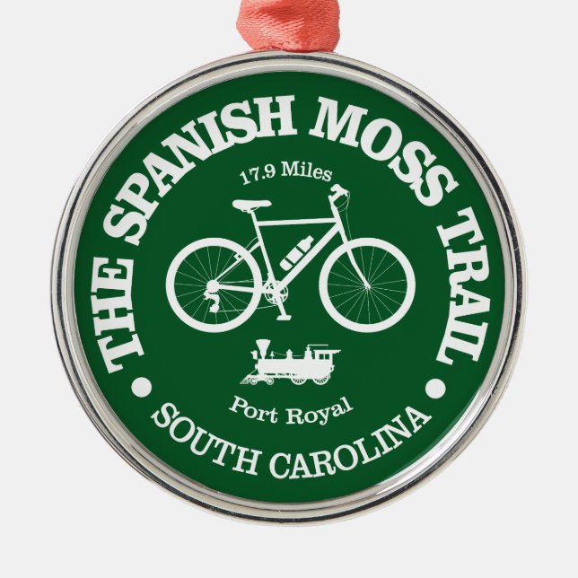 Spanish Moss Trail (cycling) Metal Tree Decoration (Front)