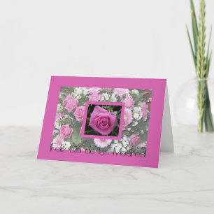 Spanish Mother's day card pink rose bouquet