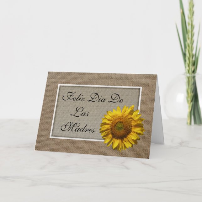 Spanish Mothers Day Card - Sunflower (Front)