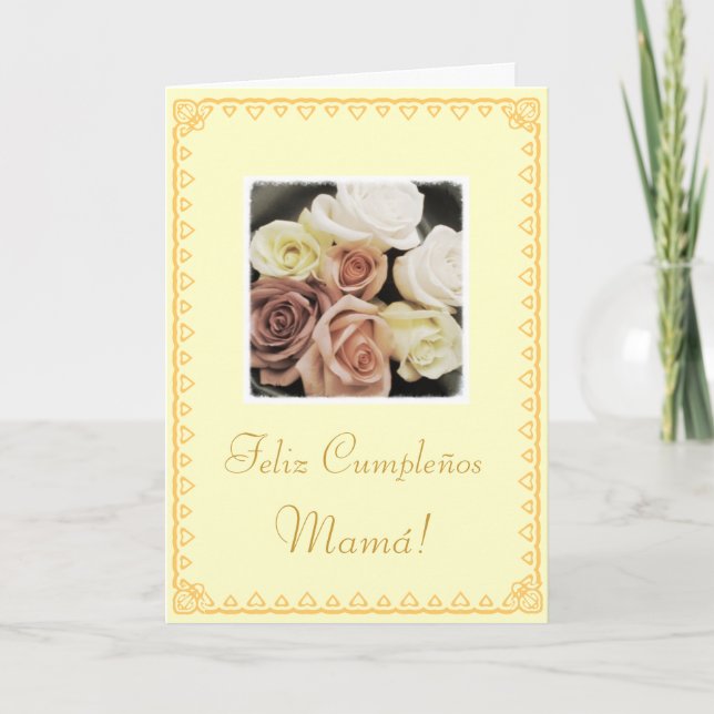 Spanish: Mum's birthday Cumpleanos / Mama Card (Front)