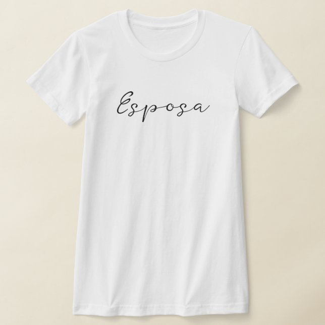 Spanish name Esposa (Wife) Simple, Elegant T-Shirt (Laydown)