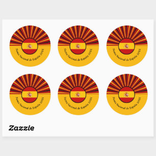 Spanish National Day Celebration Spain Hispanic Classic Round Sticker