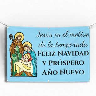 Spanish Nativity Jesus is the Reason Christmas Banner
