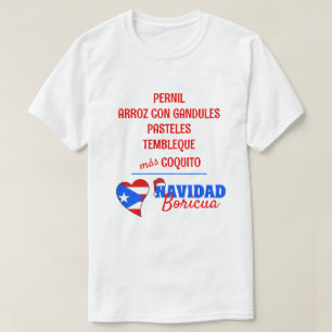 Spanish Navidad Boricua Traditional Christmas Food T-Shirt