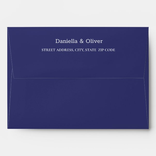 Spanish Navy Indigo Tile Mediterranean pre printed Envelope (Back (Top Flap))