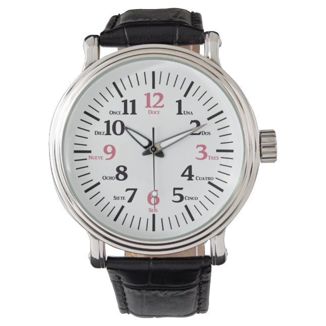 Spanish Numeral Character (Black font) Watch  (Front)