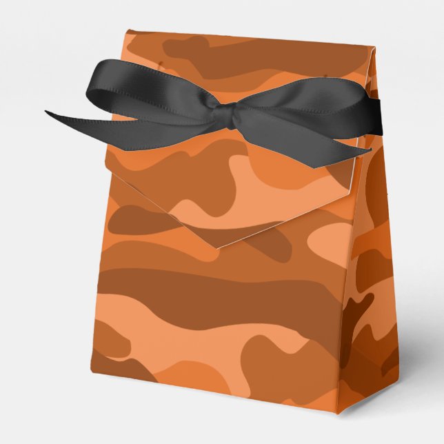 Spanish Orange Monocolor Camo Favour Box (Front Side)