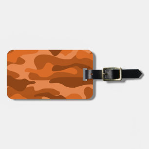 Spanish Orange Monocolor Camo Luggage Tag