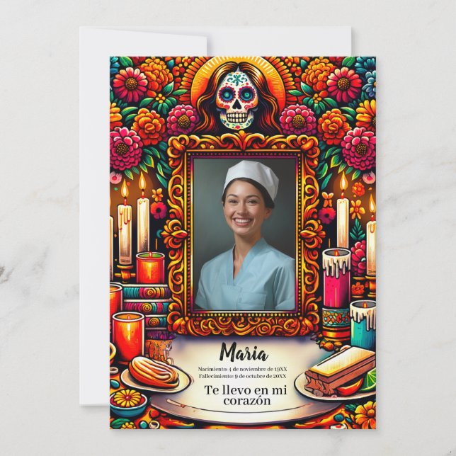 Spanish Our Lady of Guadalupe Prayer skull Invitat Invitation (Front)