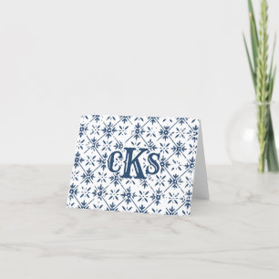Spanish Pattern Distressed Tile    Thank You Card