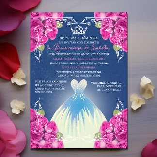 SPANISH PINK & BLUE QUINCEAÑERA | INVITATION