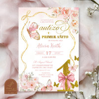 SPANISH Pink Butterfly Bautizo Y Primer Anito