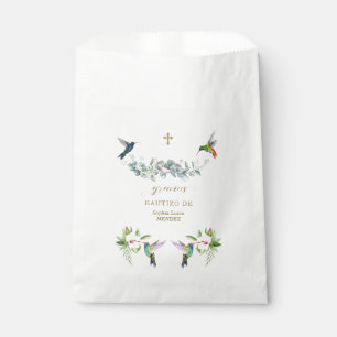 Spanish Pink Hibiscus Flowers Eucalyptus Bautizo Favour Bags