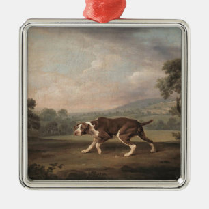 Spanish Pointer Dog (by George Stubbs) Metal Tree Decoration