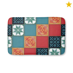 Spanish Portuguese Azulejos Tiles Board Game Azul  Bath Mat