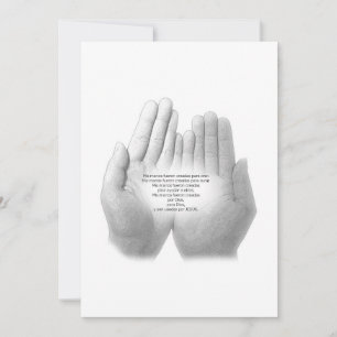 Spanish prayer of faithfulness, greeting card