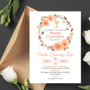 Spanish Primera Comunion Chalice First Communion Invitation