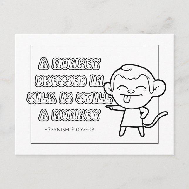 Spanish Proverb Colouring Postcard (Front)