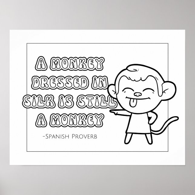 Spanish Proverb Colouring Poster (Front)