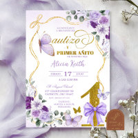 SPANISH Purple Butterfly Bautizo Y Primer Anito