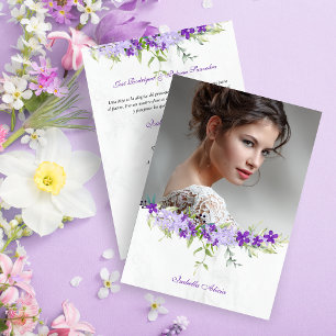 Spanish Quinceañera Photo Floral Garland in Purpl