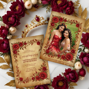 Spanish Quinceañeras Vintage Romantic Photo Invitation