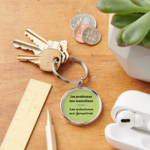 Spanish quote language learning green key ring