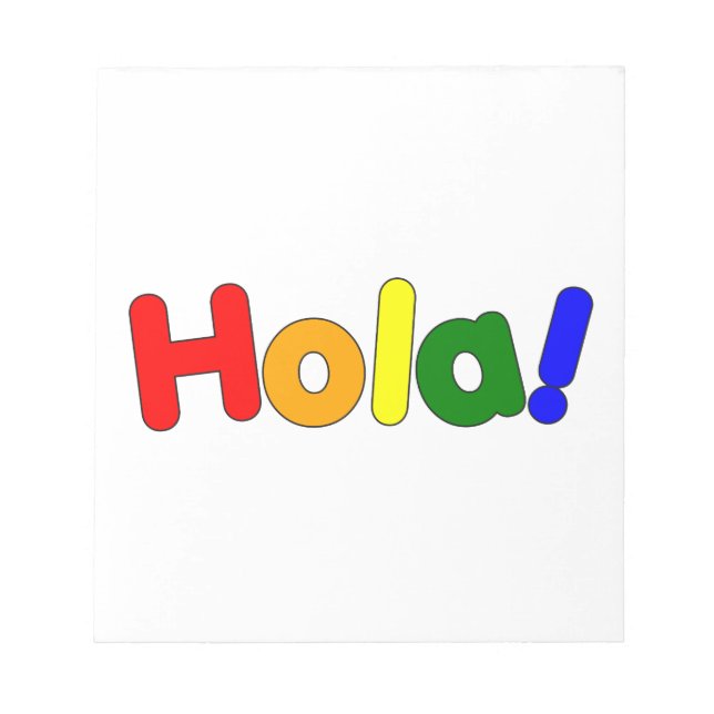 Spanish Rainbow Hello : Espanol Iris Hola Notepad (Front)
