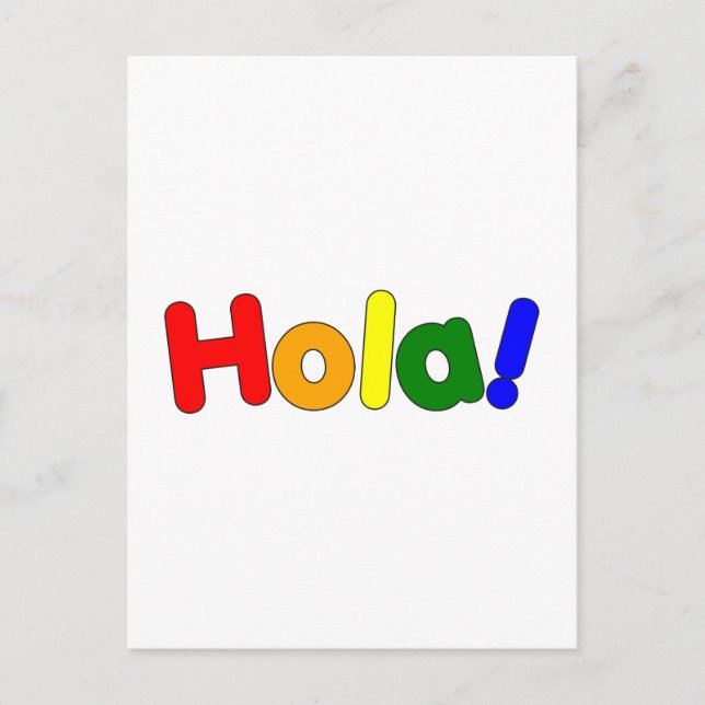 Spanish Rainbow Hello : Espanol Iris Hola Postcard (Front)