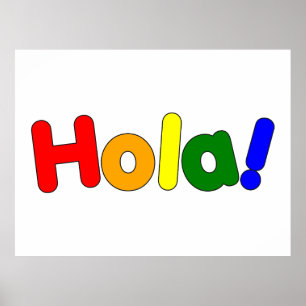 Spanish Rainbow Hello : Espanol Iris Hola Poster