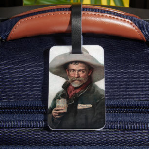 Spanish Ranchero Cowboy in Old West Saloon Luggage Tag